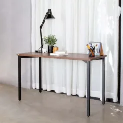 Industrial Style Wood & Metal Frame Desk / Console Table