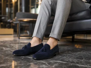 Navy Suede Tassel Loafer