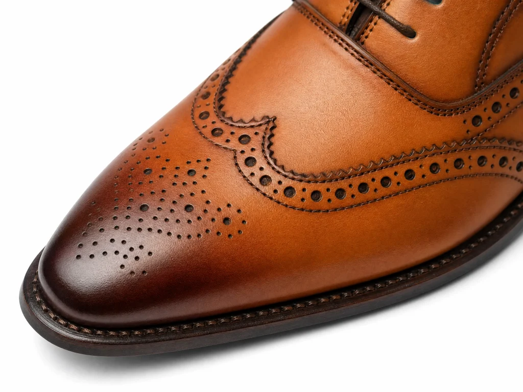 Medallion Wingtip Oxford in Tan